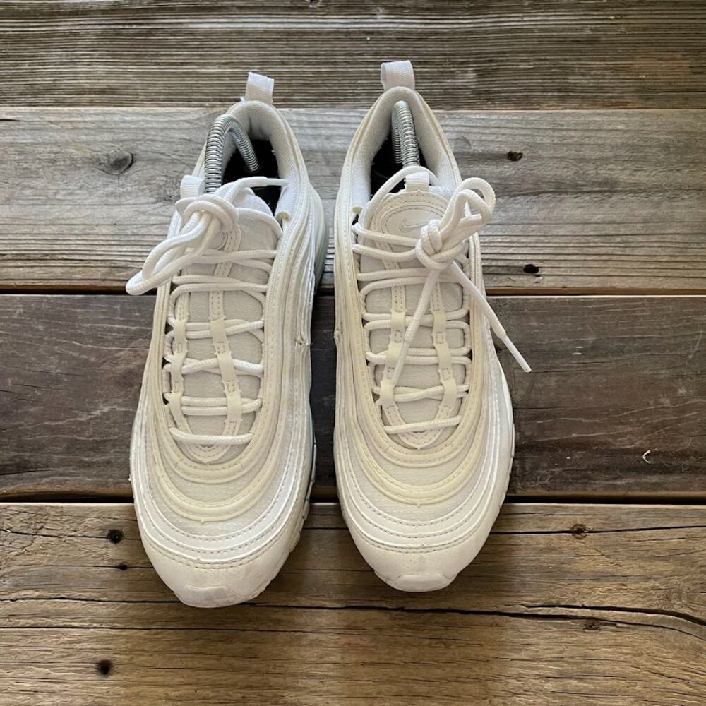 Women Size 6.5 / Size 5 Youth Nike Air Max 97 White Running Shoes Sneakers - Picture 5 of 8